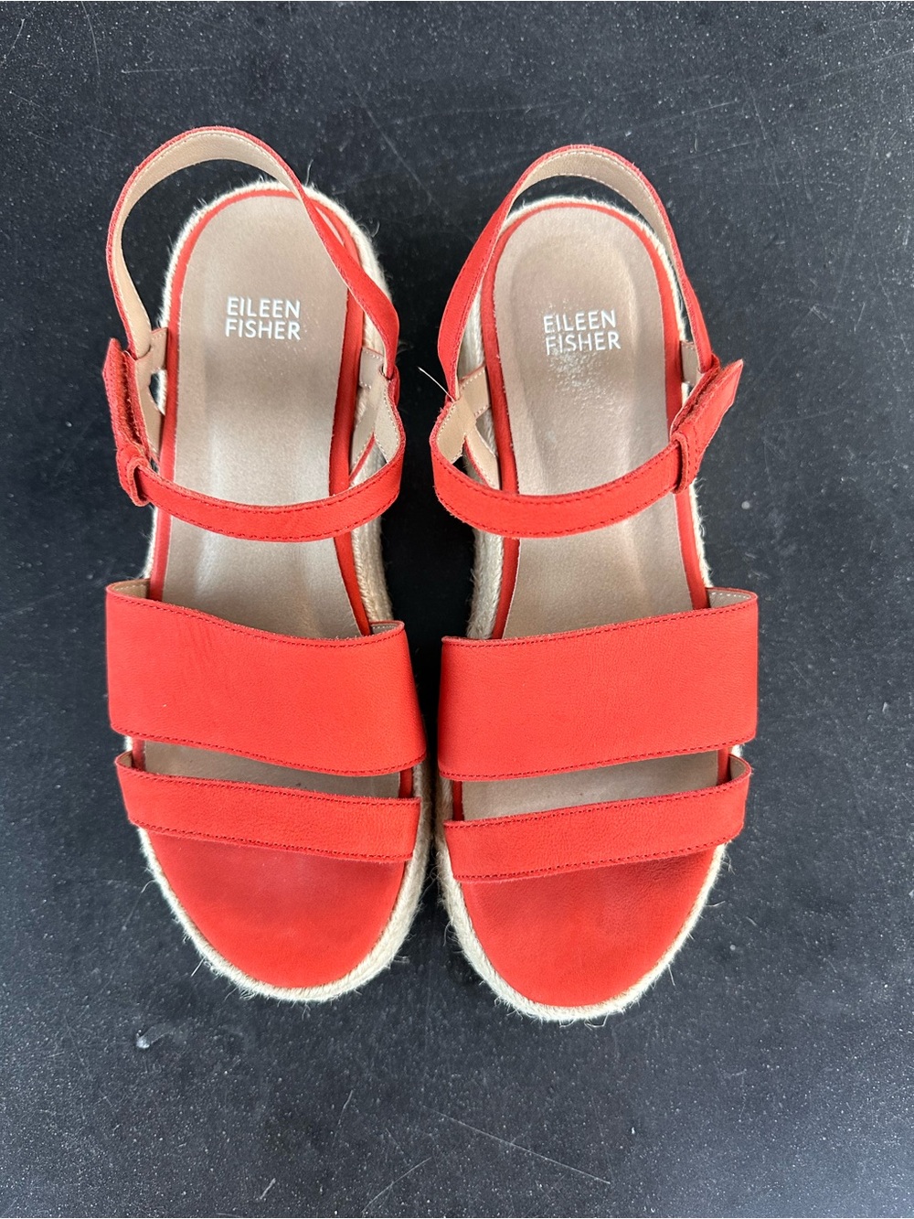 Eileen Fisher Devi Espadrille Strappy Platform Sandal Tangelo 8 1/2 - Picture 2 of 5